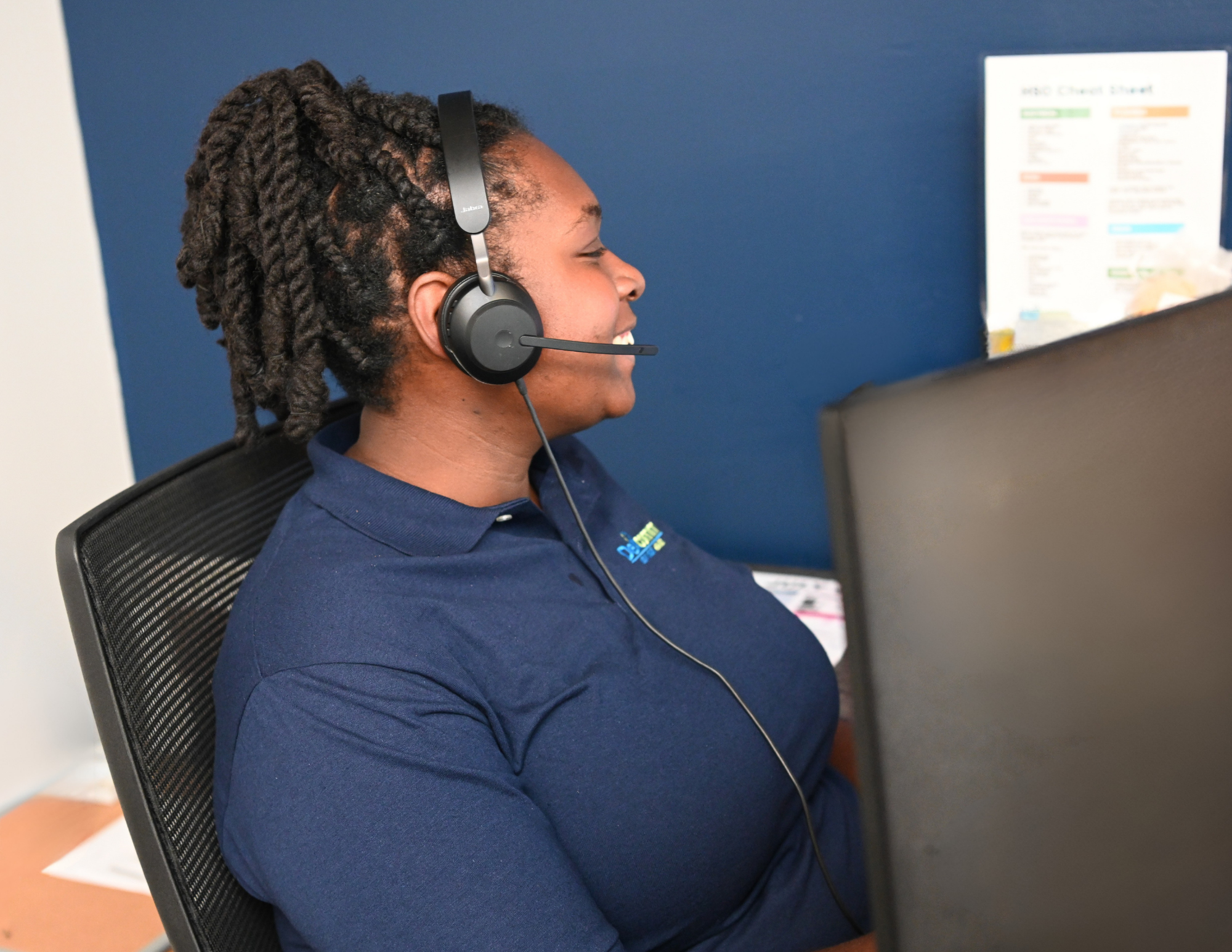 Dexcomm agent laughing on a call