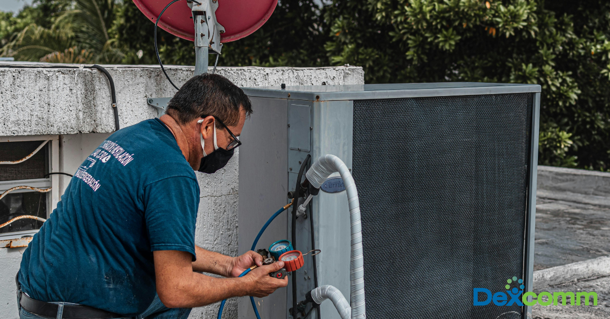 HVAC Technician working on a job