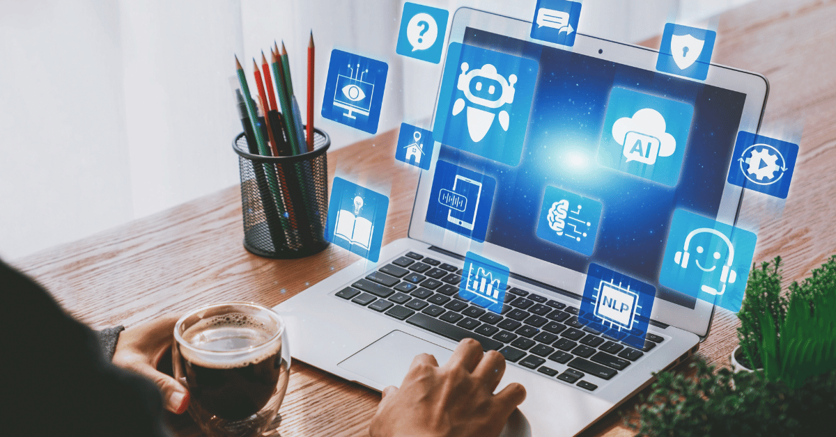 Laptop showing different program options