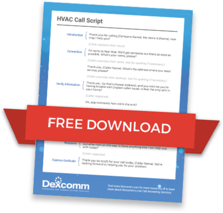 Free HVAC Incoming Call Script | Dexcomm